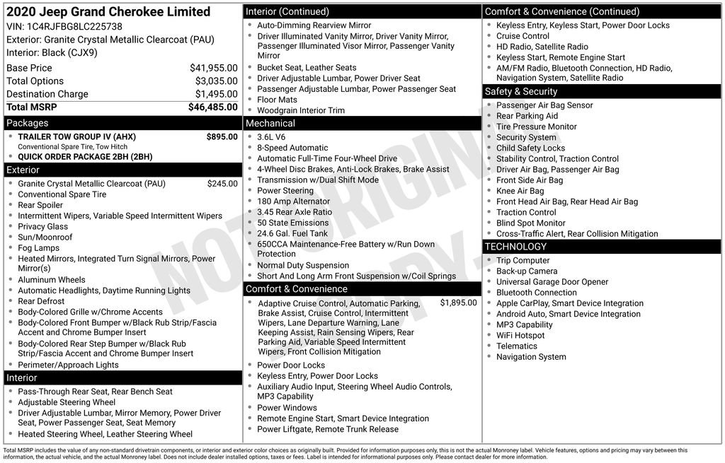 Used 2020 Jeep Grand Cherokee Limited w/ Trailer Tow Group IV image 15