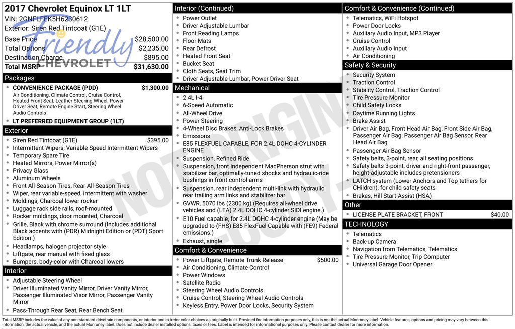 Used 2017 Chevrolet Equinox LT w/ Convenience Package AWD/4WD image 28