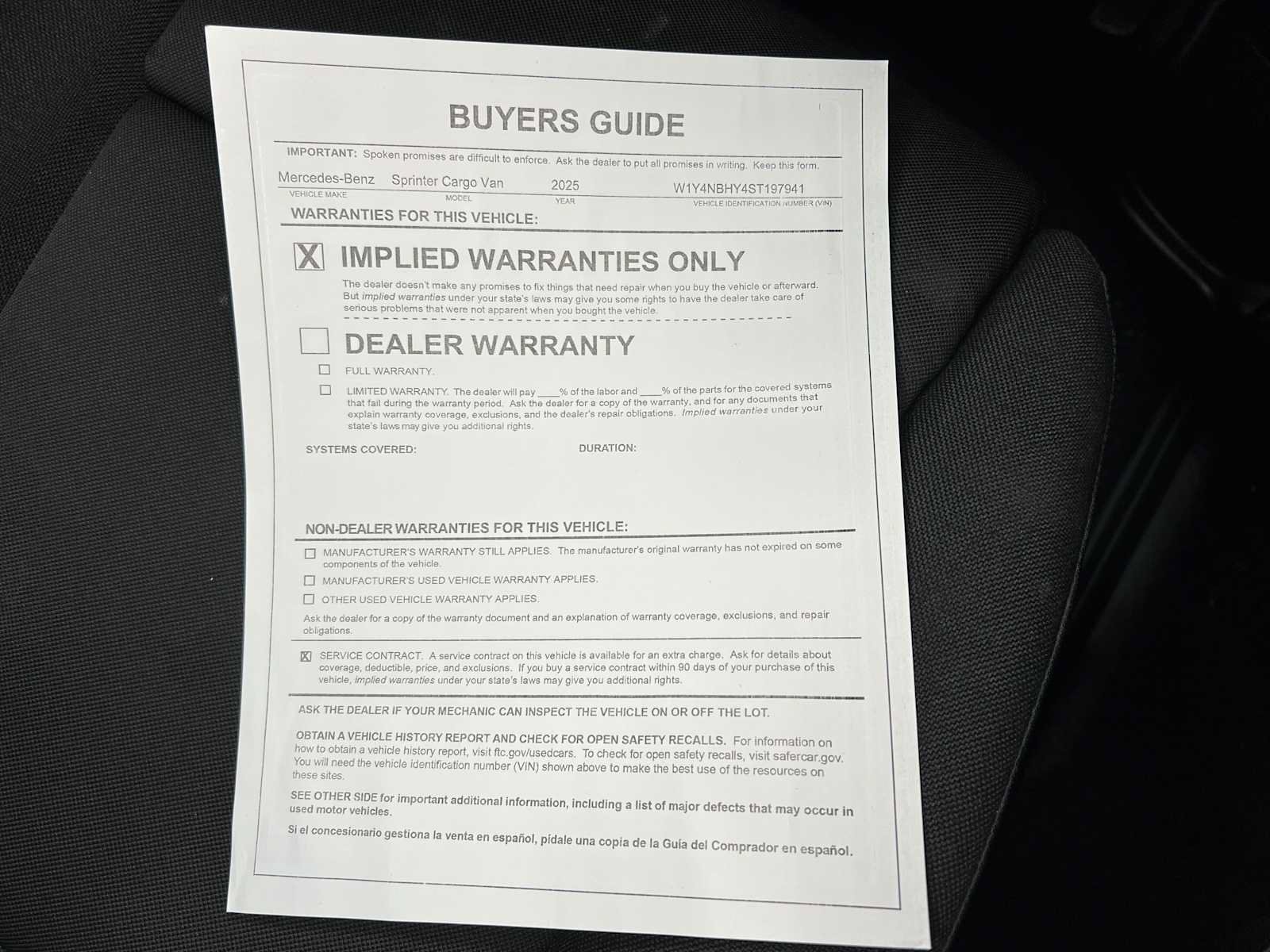 Used 2025 Mercedes-Benz Sprinter 2500 image 29
