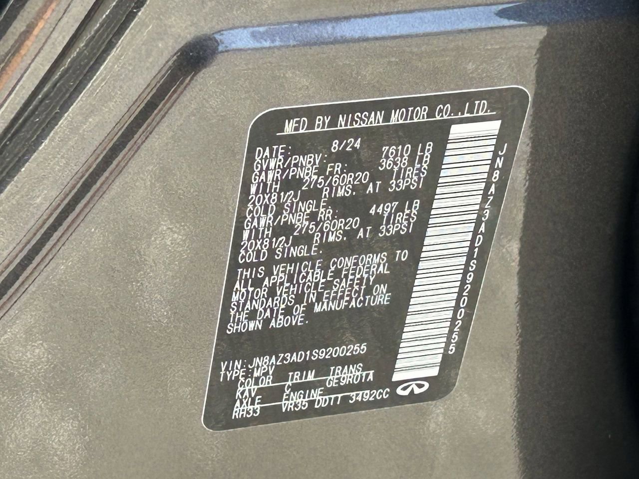 Certified 2025 INFINITI QX80 Pure w/ Cargo Package image 35