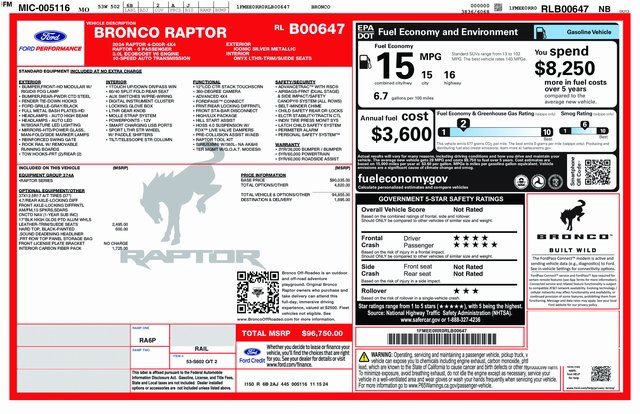 Used 2024 Ford Bronco Raptor w/ Interior Carbon Fiber Pack 6 image 28