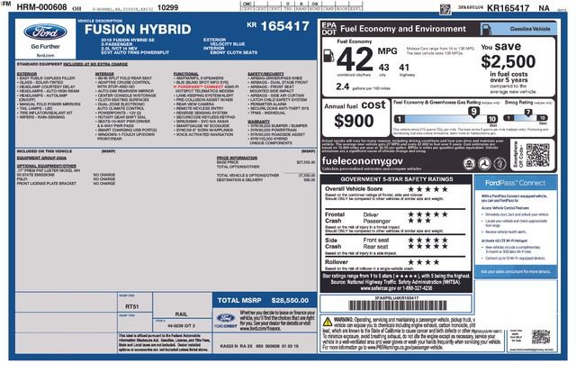Certified 2019 Ford Fusion SE FWD image 2