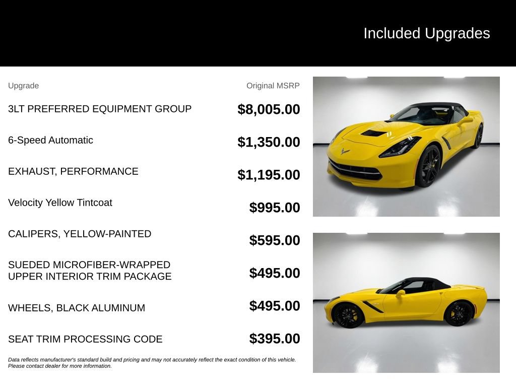 Used 2014 Chevrolet Corvette Stingray Convertible w/ 3LT Preferred Equipment Group RWD image 7