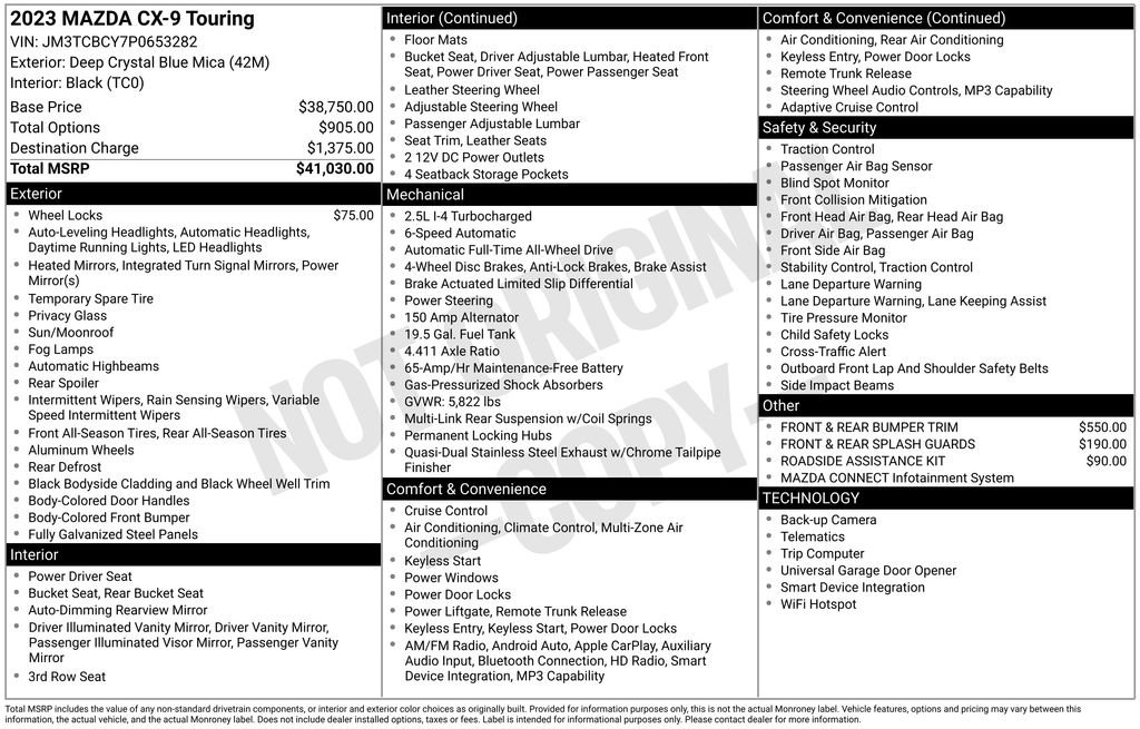 Used 2023 MAZDA CX-9 Touring AWD/4WD image 42