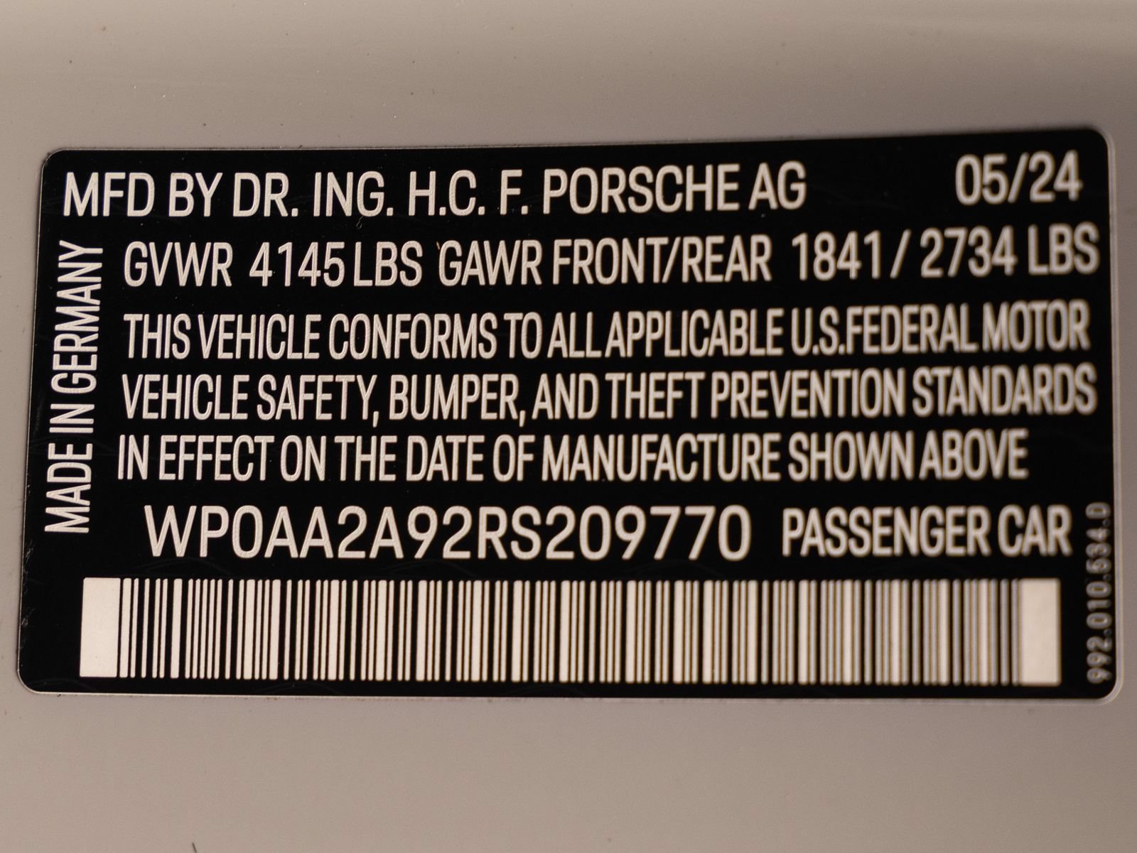 Certified 2024 Porsche 911 Carrera T RWD image 35
