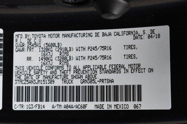Used 2018 Toyota Tacoma SR w/ SR Convenience Package AWD/4WD image 33