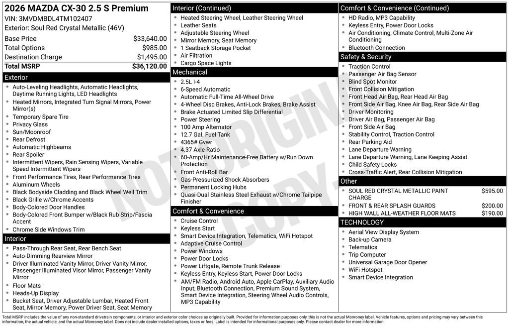 Certified 2026 MAZDA CX-30 AWD 2.5 S w/ Premium Package image 41