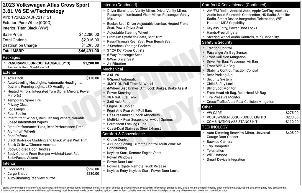 Used 2023 Volkswagen Atlas Cross Sport SE w/ Panoramic Sunroof Package AWD/4WD image 3