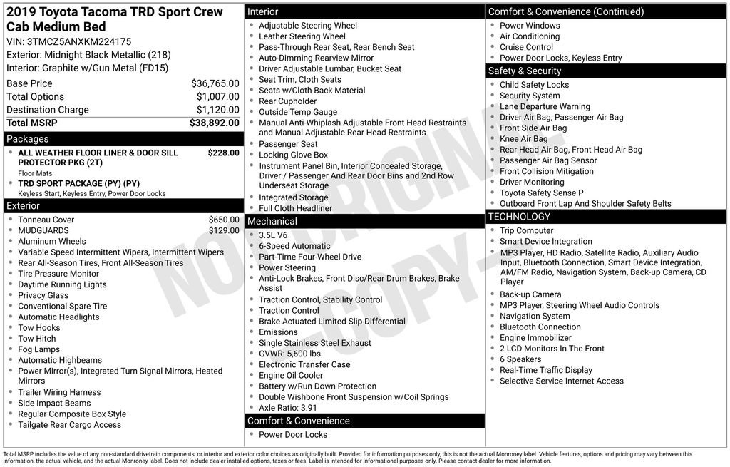 Used 2019 Toyota Tacoma TRD Sport image 16