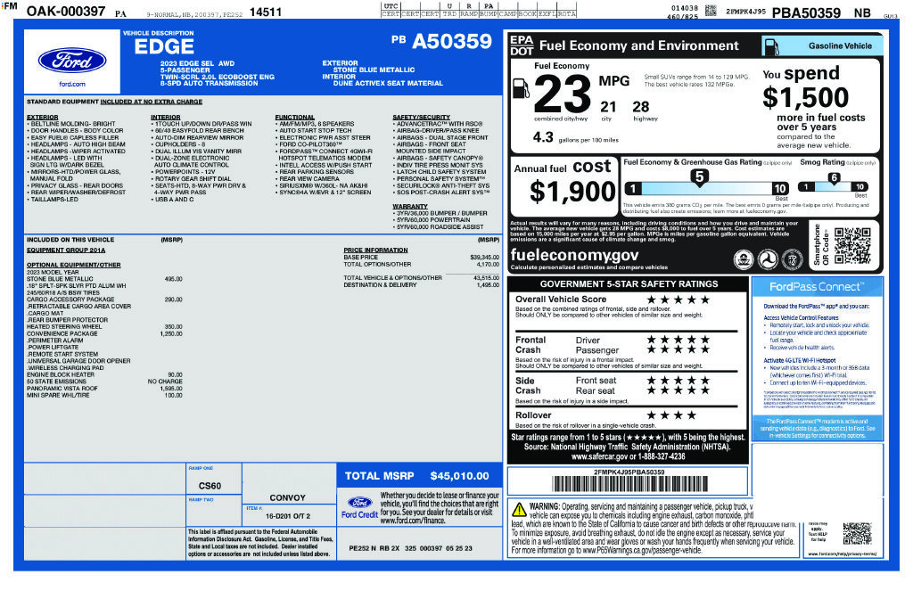 Used 2023 Ford Edge SEL w/ Convenience Package AWD/4WD image 12
