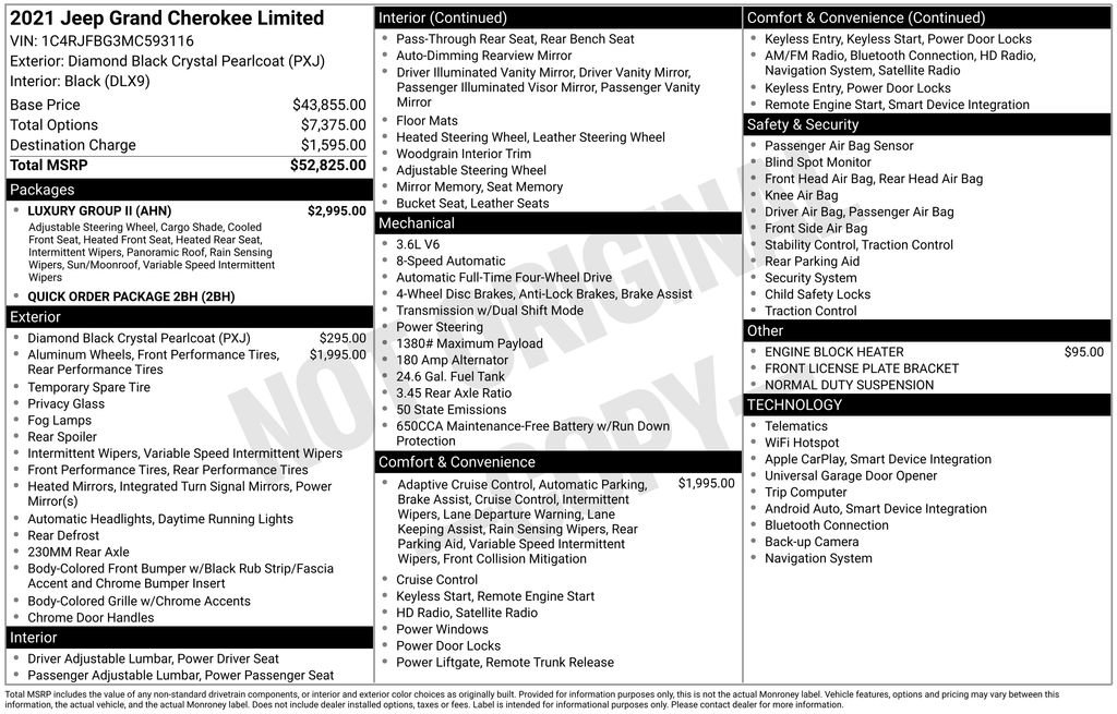 Certified 2021 Jeep Grand Cherokee Limited w/ Luxury Group II image 45