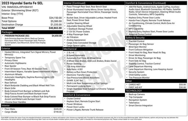 Used 2023 Hyundai Santa Fe SEL w/ Premium Package AWD/4WD image 23