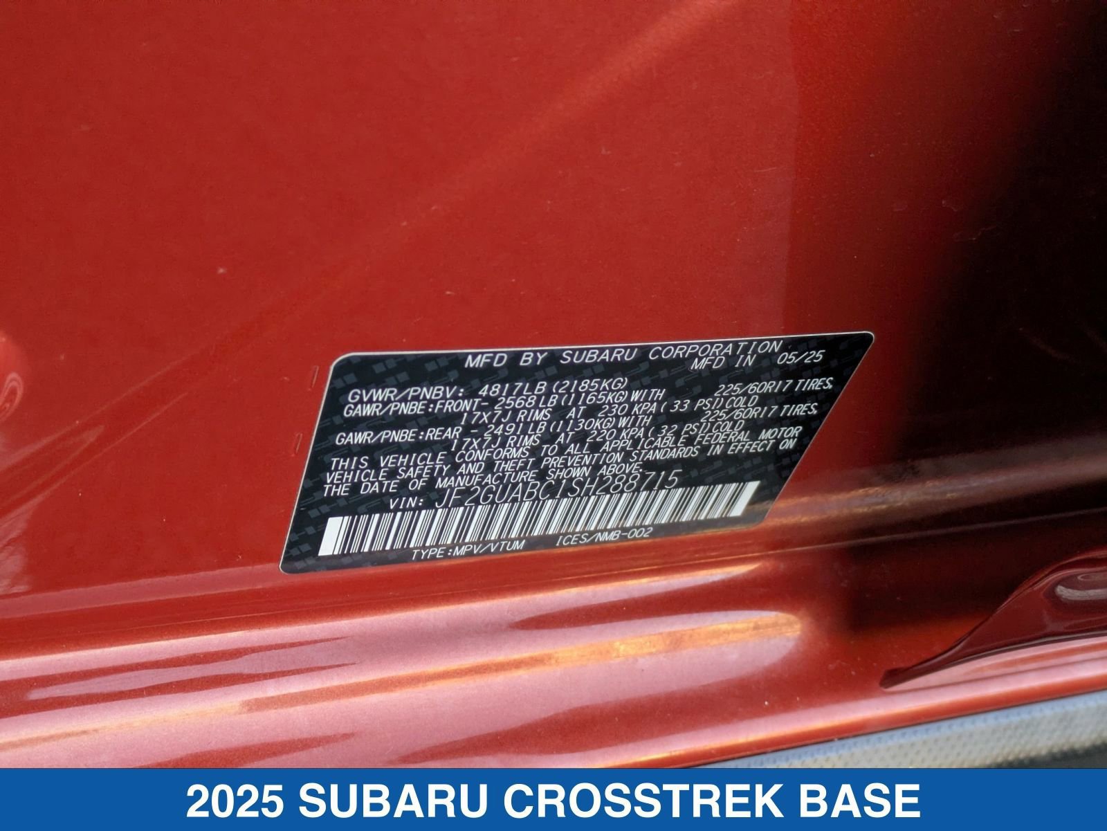 Certified 2025 Subaru Crosstrek 2.0i image 37