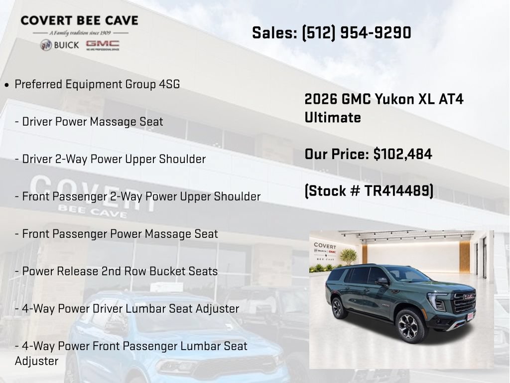 New 2026 GMC Yukon XL AT4 Ultimate w/ LPO, Floor Liner Package AWD/4WD image 7