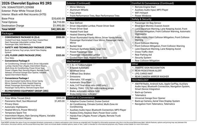 Certified 2026 Chevrolet Equinox RS w/ Convenience Package III AWD/4WD image 12