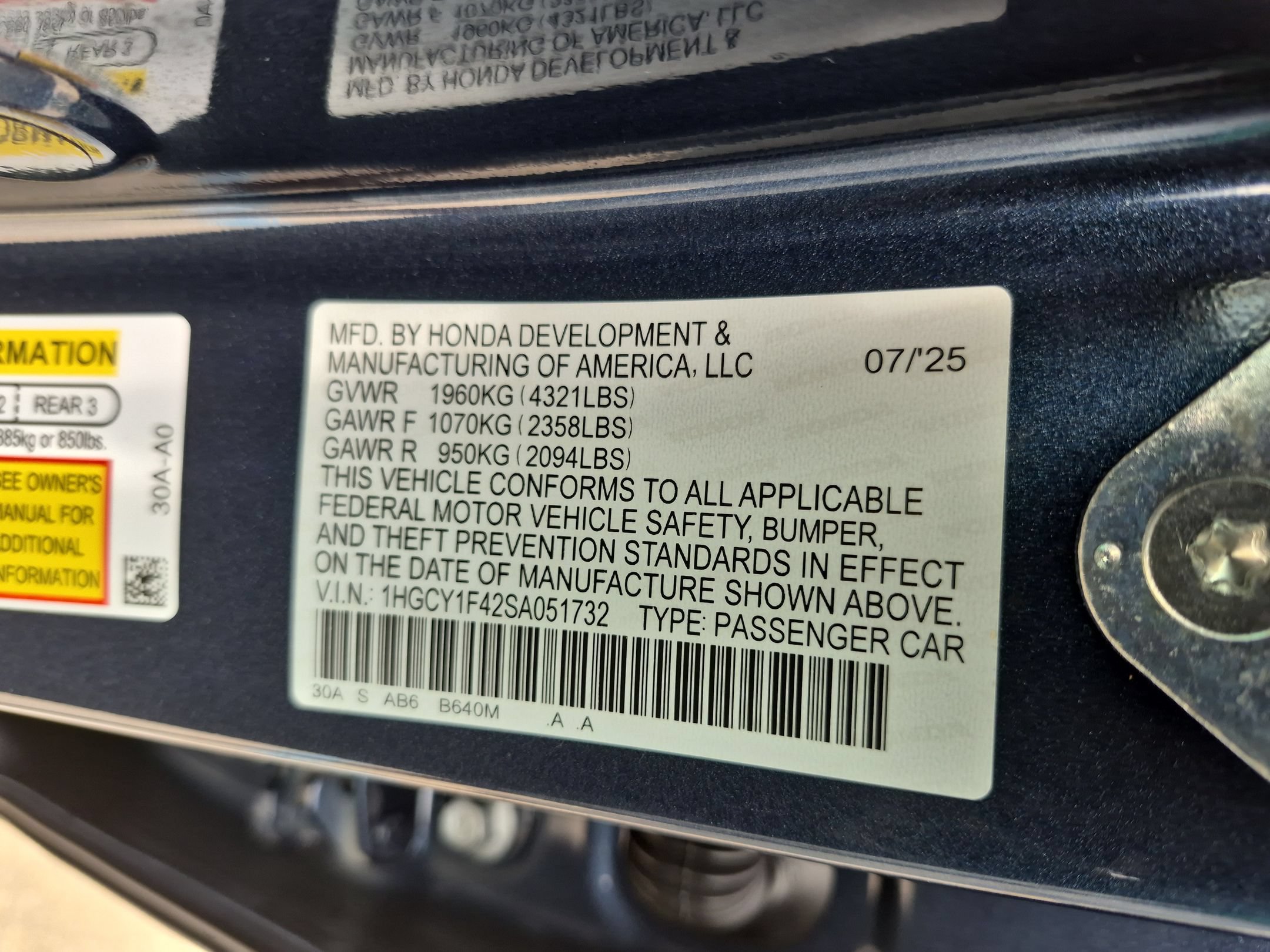Certified 2025 Honda Accord SE image 35