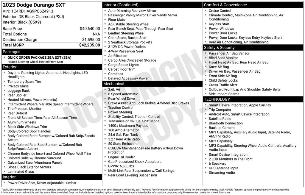 Used 2023 Dodge Durango SXT RWD image 11