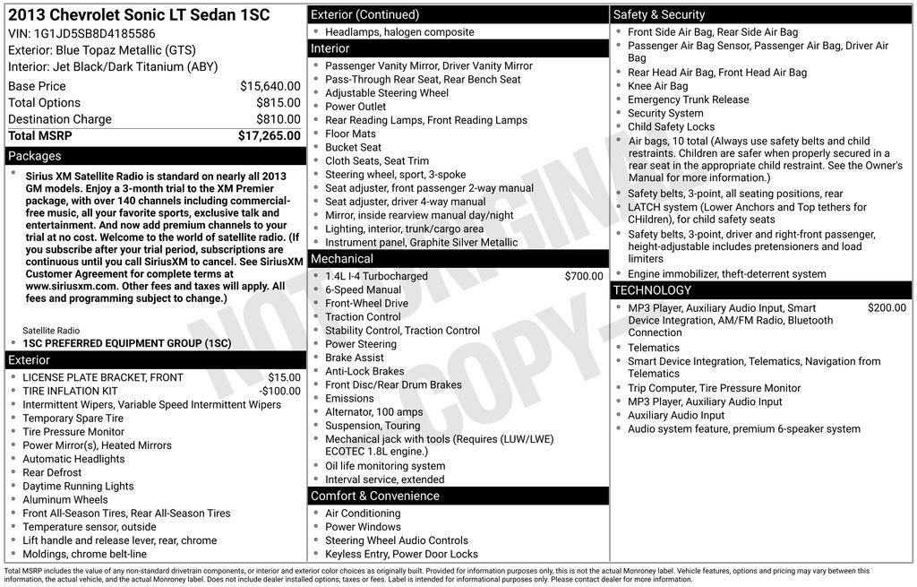 Used 2013 Chevrolet Sonic LT image 23