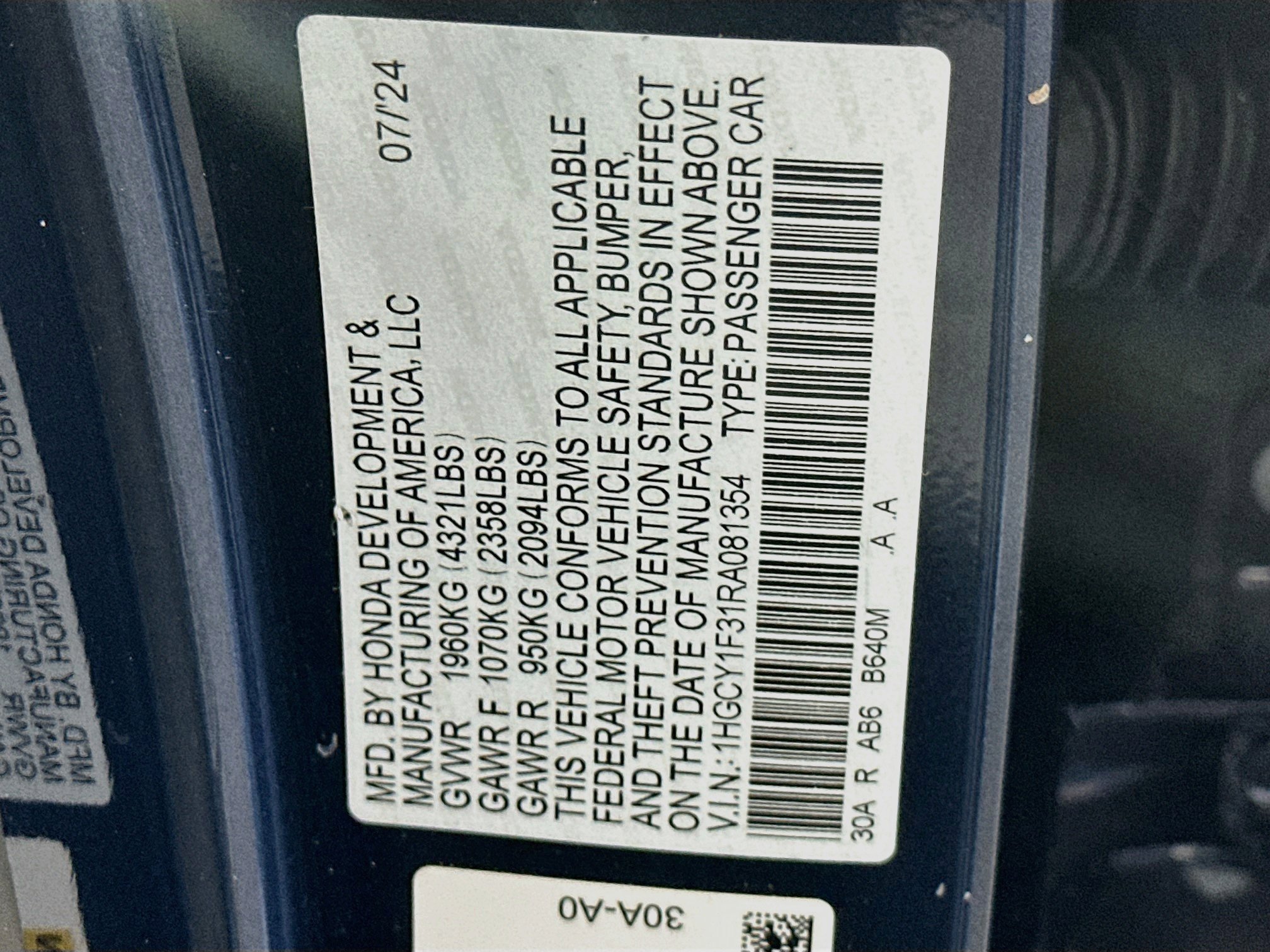 Used 2024 Honda Accord EX image 12