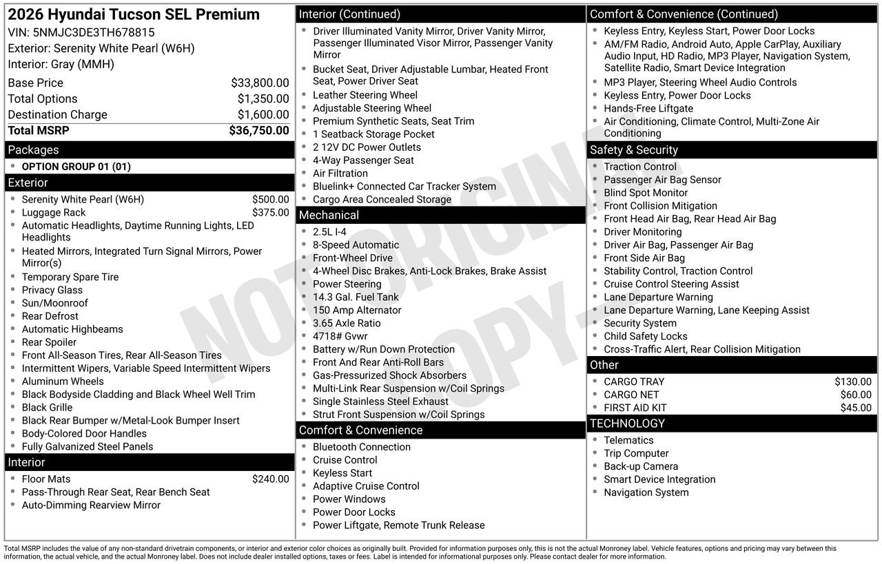 New 2026 Hyundai Tucson SEL FWD image 31