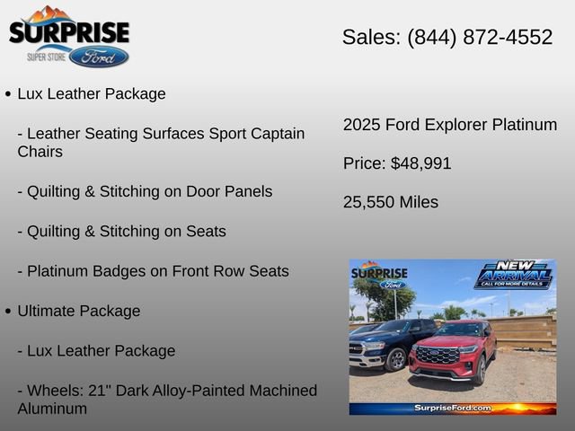 Used 2025 Ford Explorer Platinum w/ Ultimate Package AWD/4WD image 6