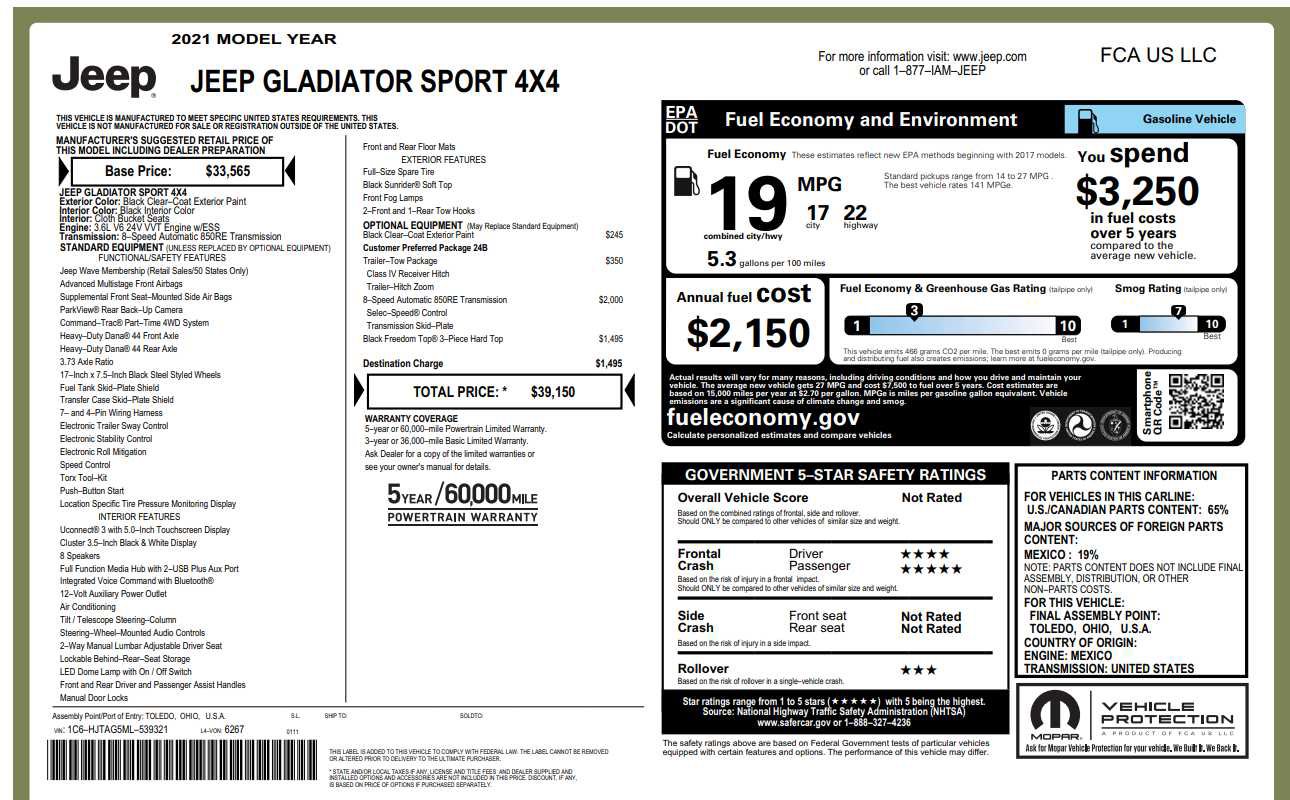 Used 2021 Jeep Gladiator Sport w/ Trailer Tow Package