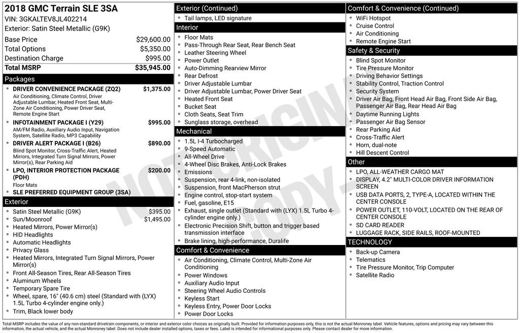 Used 2018 GMC Terrain SLE w/ Driver Convenience Package AWD/4WD image 27