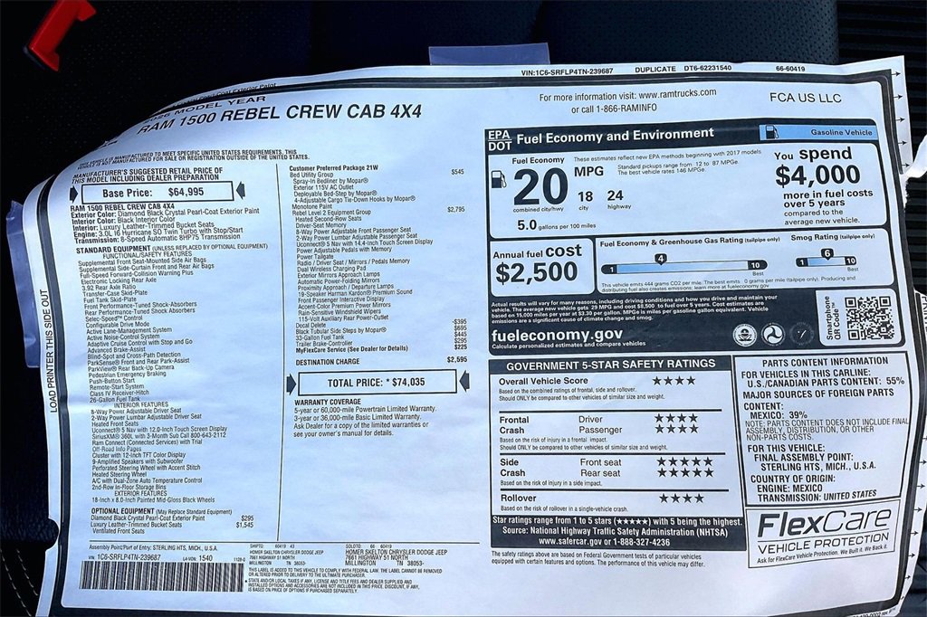 New 2026 RAM 1500 Rebel w/ Rebel Level 2 Equipment Group image 14