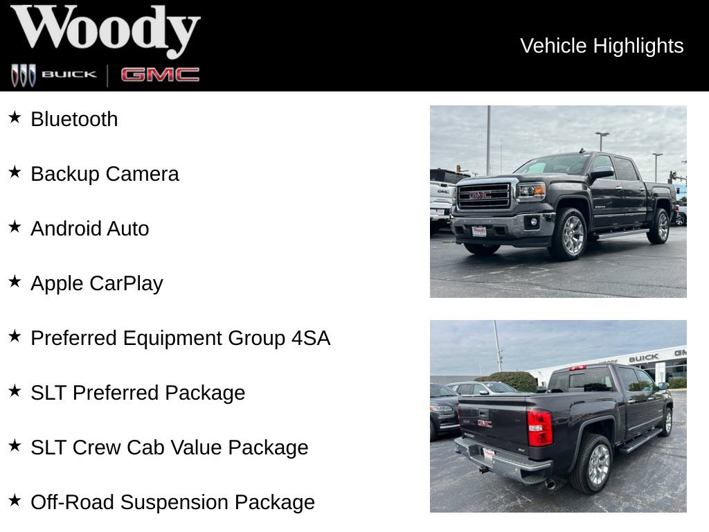 Certified 2015 GMC Sierra 1500 SLT w/ SLT Crew Cab Value Package AWD/4WD image 3
