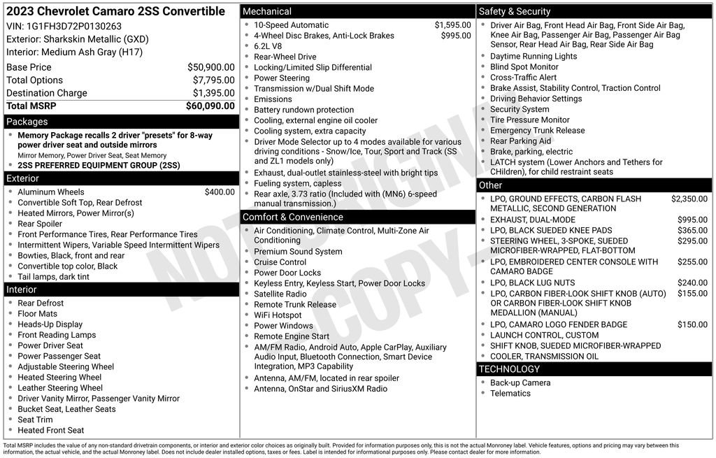 Used 2023 Chevrolet Camaro SS RWD image 24