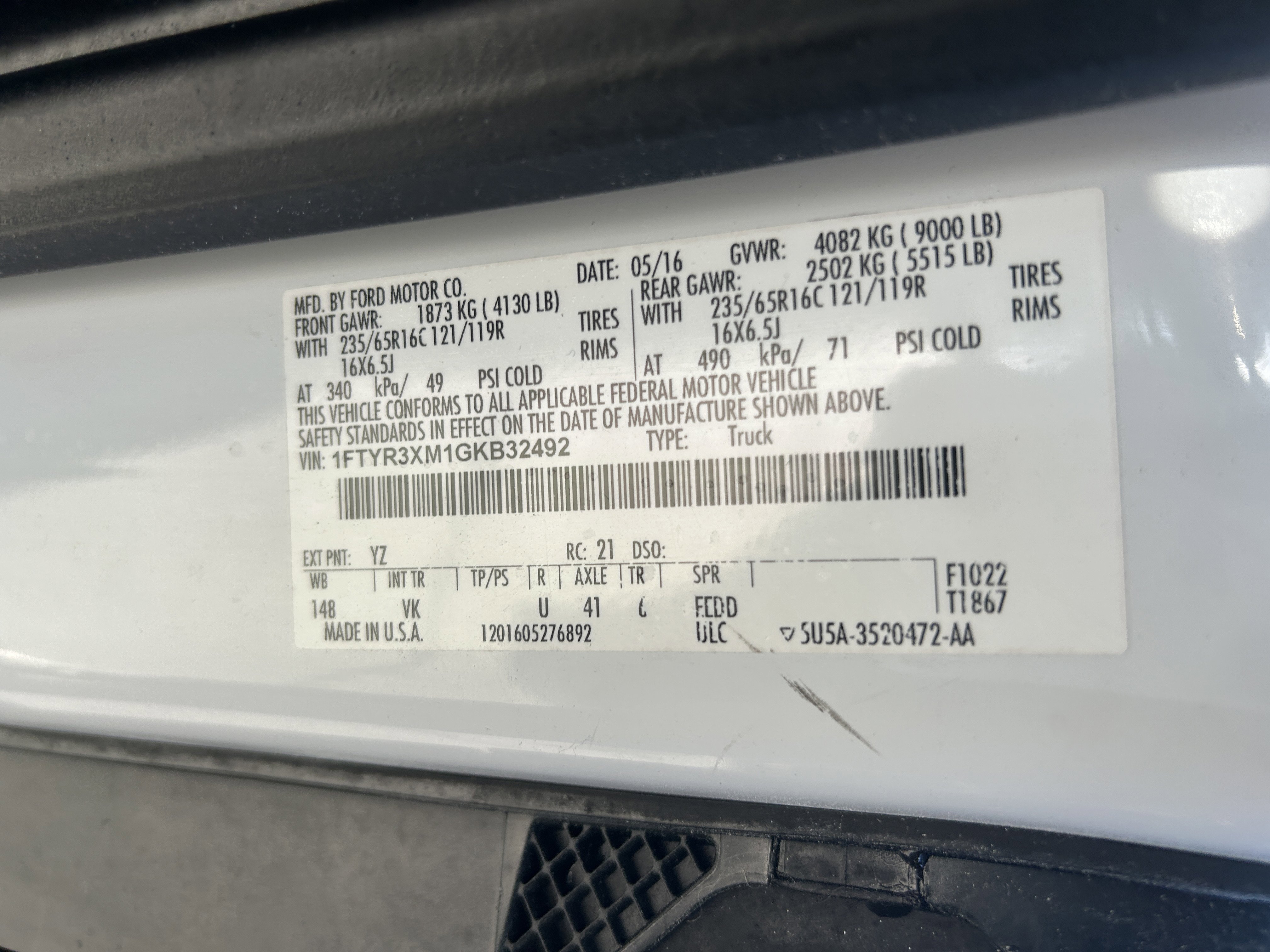 Used 2016 Ford Transit 250 148 High Roof Extended image 9