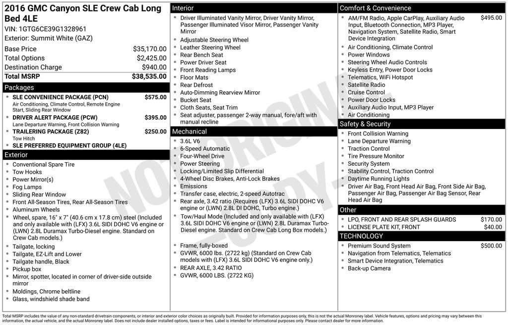 Used 2016 GMC Canyon SLE w/ SLE Convenience Package image 4