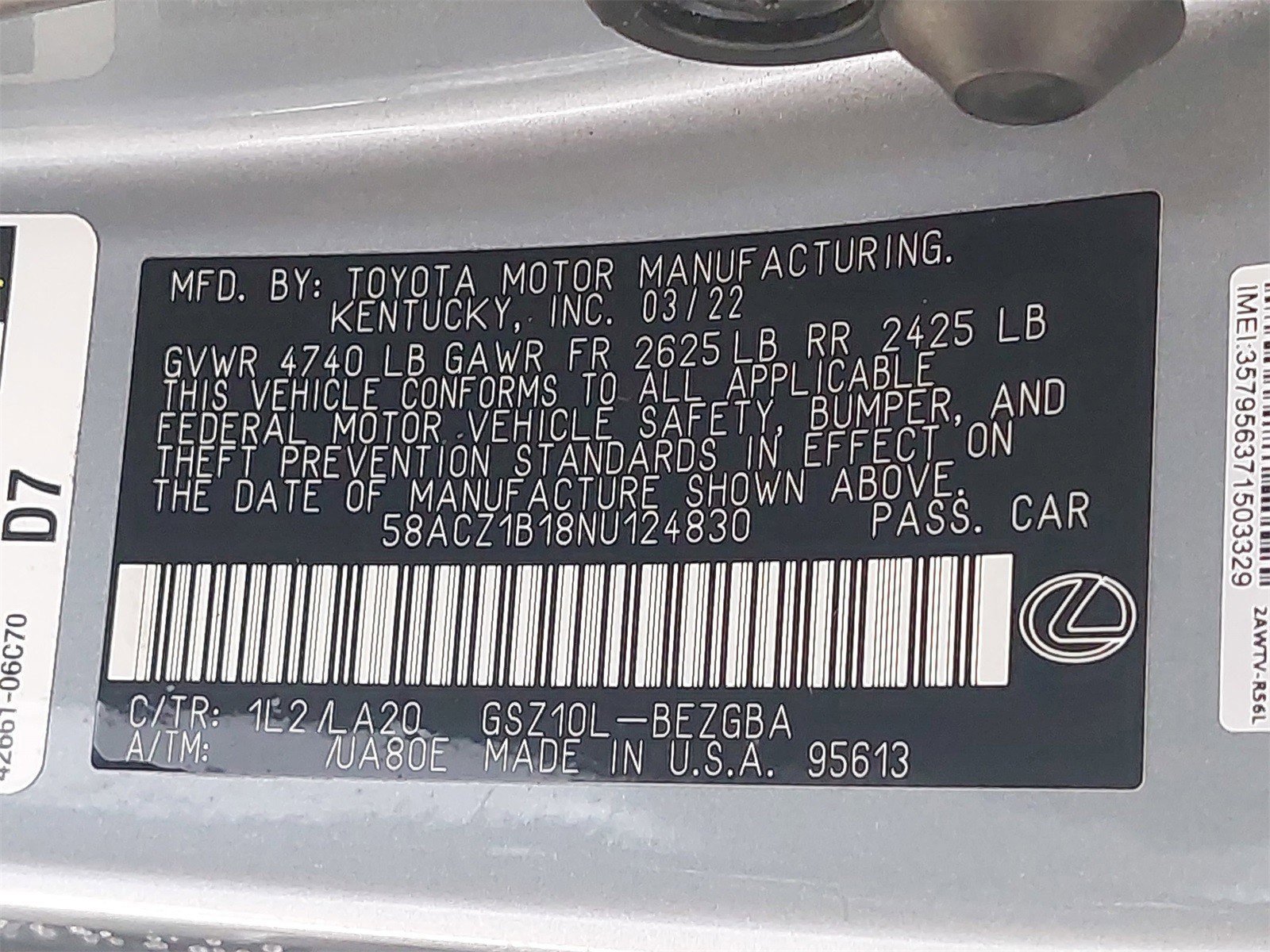 Used 2022 Lexus ES 350 350 image 43