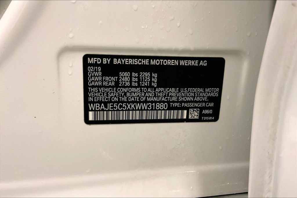 Used 2019 BMW 540i w/ Executive Package RWD image 31