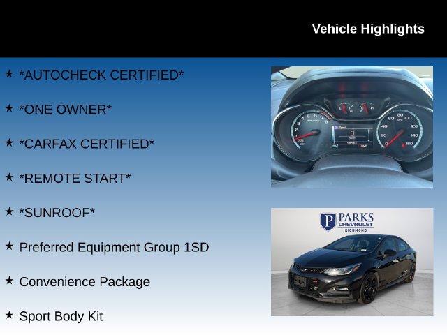 Used 2018 Chevrolet Cruze LT w/ Sun And Sound Package FWD image 4