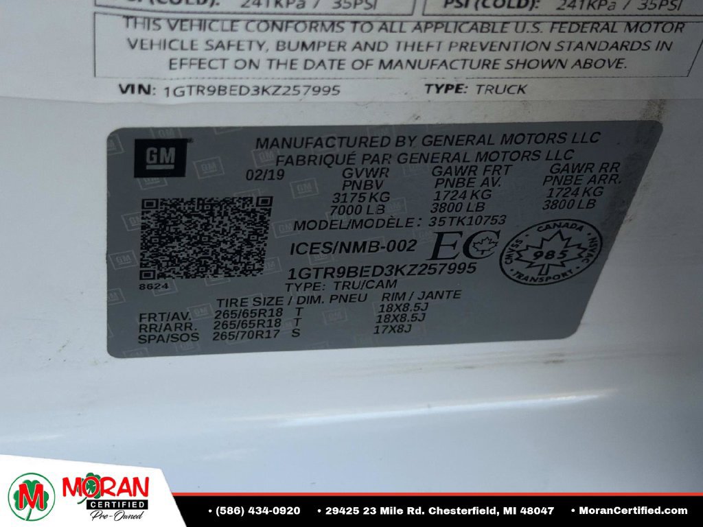 Used 2019 GMC Sierra 1500 SLE w/ X31 Off-Road Package AWD/4WD image 17