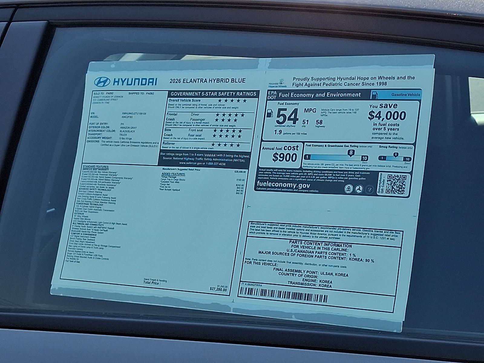 New 2026 Hyundai Elantra Hybrid w/ Cargo Package FWD image 3