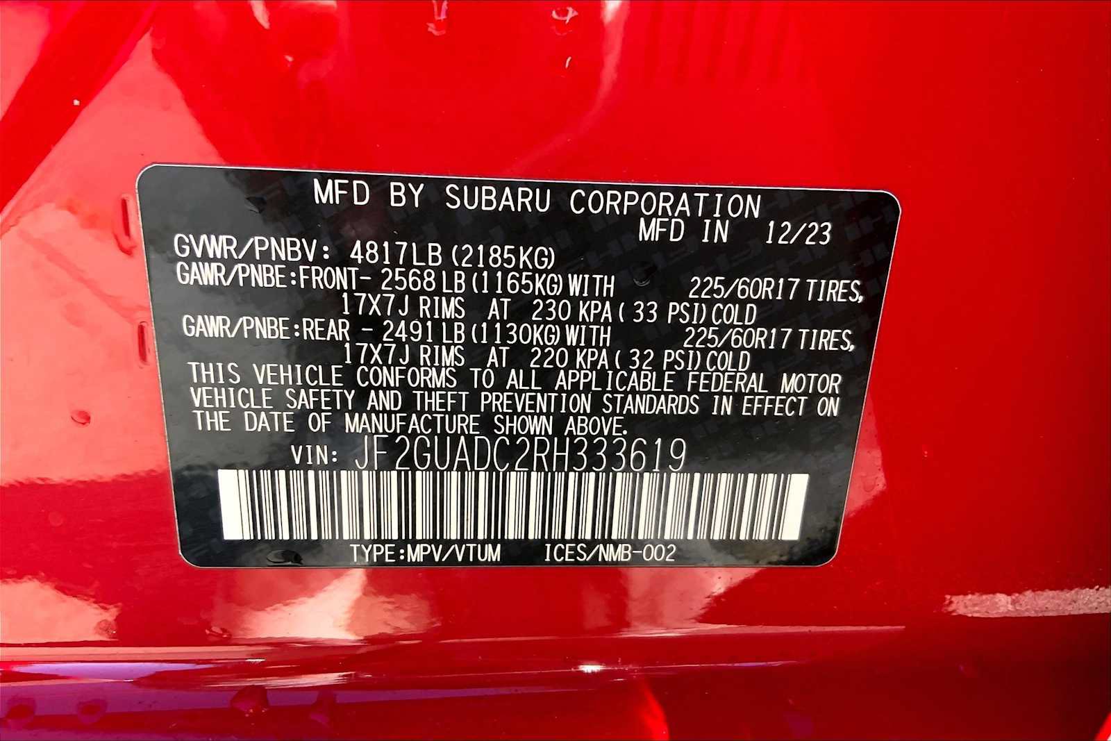 Certified 2024 Subaru Crosstrek 2.0i Premium AWD/4WD image 33