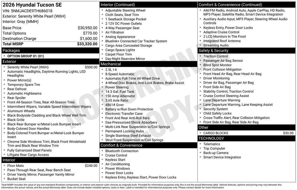 New 2026 Hyundai Tucson SE AWD/4WD image 4