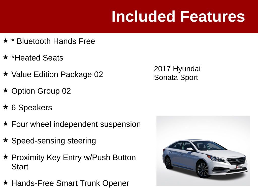 Used 2017 Hyundai Sonata Sport w/ Value Edition Package 02 FWD image 3