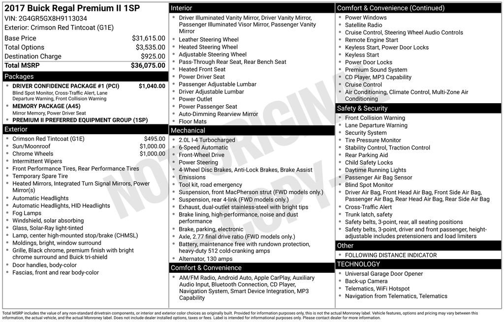 Certified 2017 Buick Regal Premium w/ Driver Confidence Package #1 FWD image 54