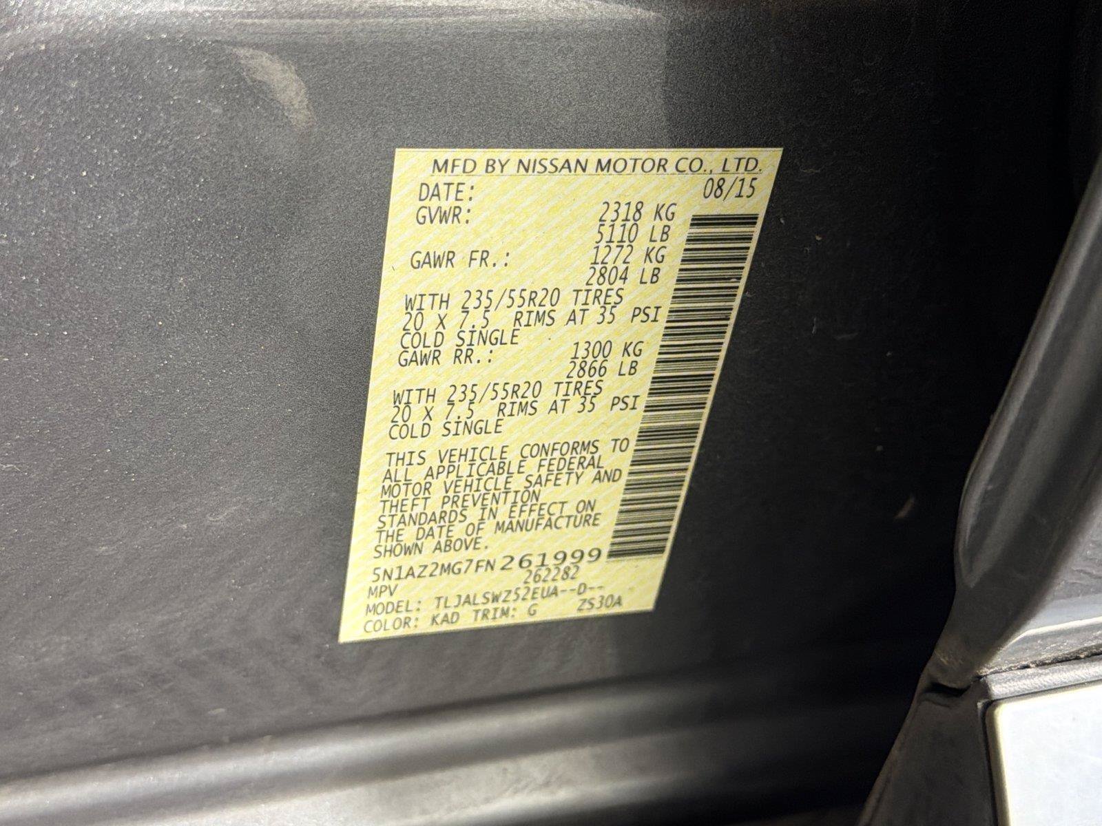 Used 2015 Nissan Murano Platinum w/ Platinum Technology Package FWD image 33