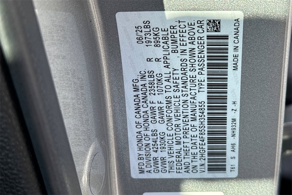Certified 2025 Honda Civic Sport image 26