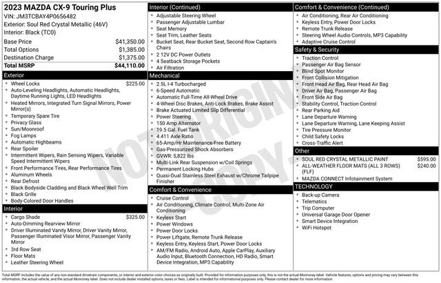 Certified 2023 MAZDA CX-9 Touring Plus AWD/4WD image 39
