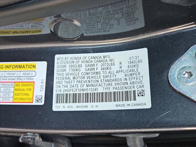 Used 2022 Honda Civic Sport image 19