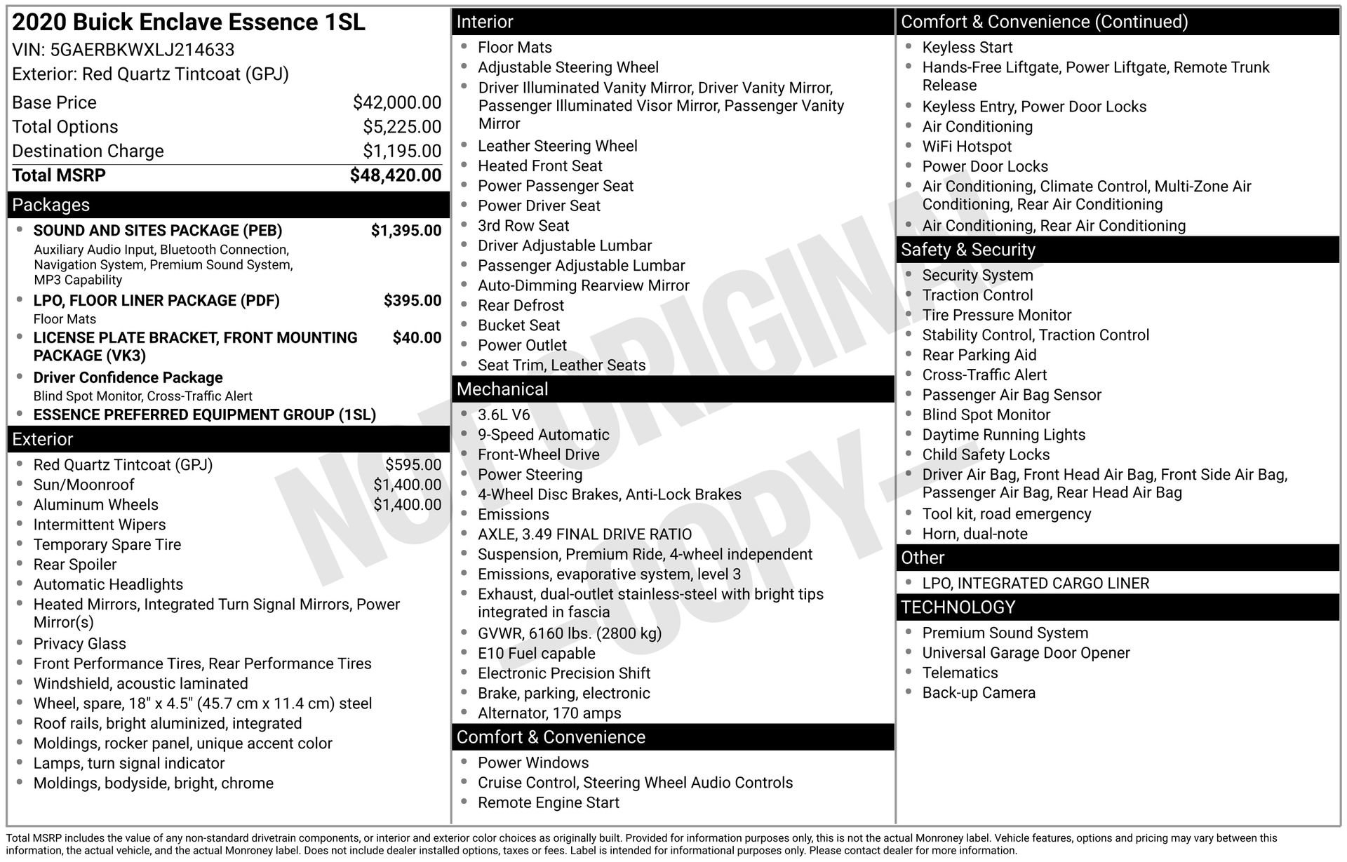 Used 2020 Buick Enclave Essence w/ Sound and Sites Package image 27