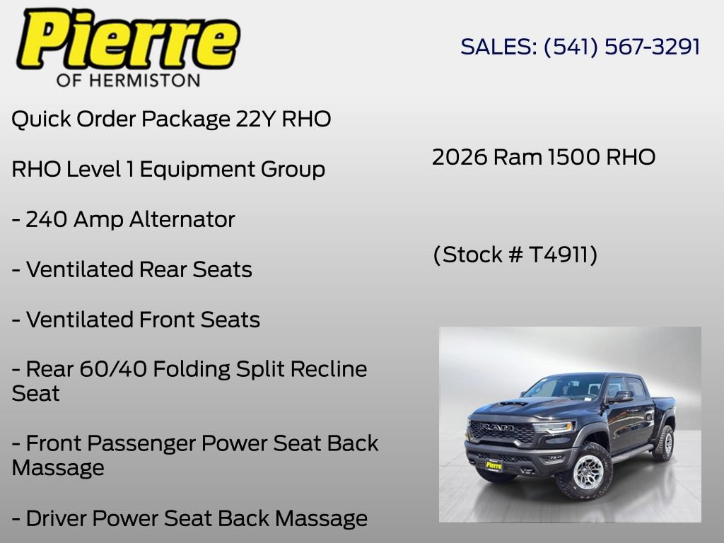 New 2026 RAM 1500 RHO w/ RHO Level 1 Equipment Group AWD/4WD image 6