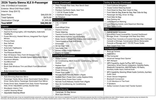 Certified 2026 Toyota Sienna XLE FWD image 36
