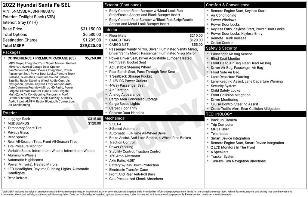 Used 2022 Hyundai Santa Fe SEL w/ Convenience + Premium Package AWD/4WD image 31