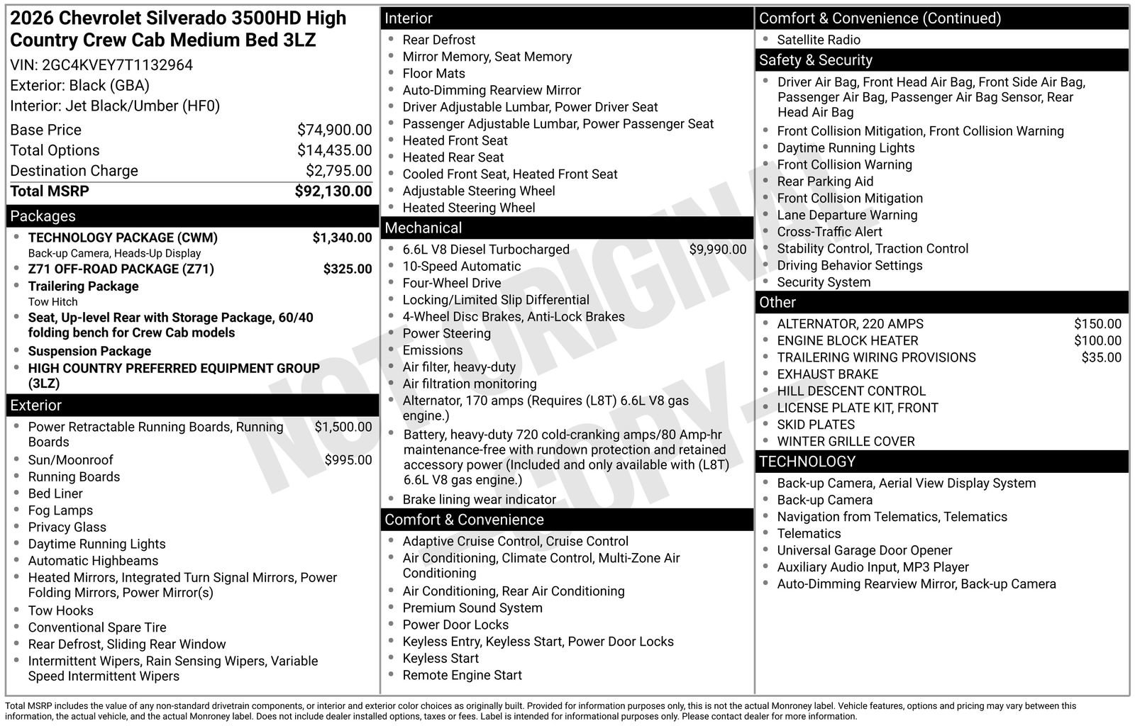 New 2026 Chevrolet Silverado 3500 High Country w/ Technology Package image 5